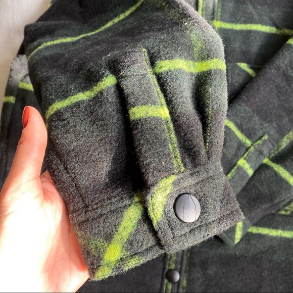 🌲 ZARA GREEN PLAID OVERSIZED WOOL BLEND WINTER JACKET! - Picture 9 of 16